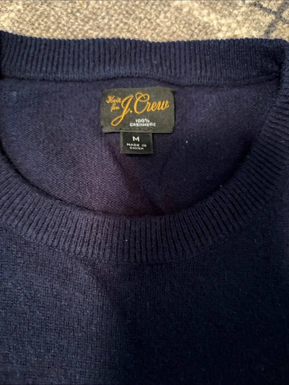 J. Crew Men's Navy cashmere Crewneck Sweater